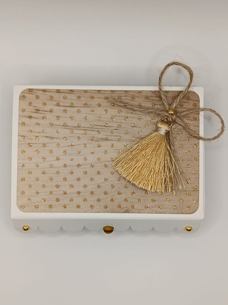 boîte artisanale porte-cartes doré fait main