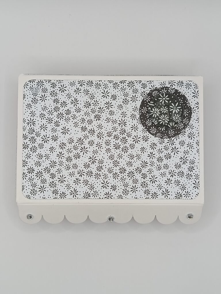 boîte artisanale porte-cartes noir blanc faite main